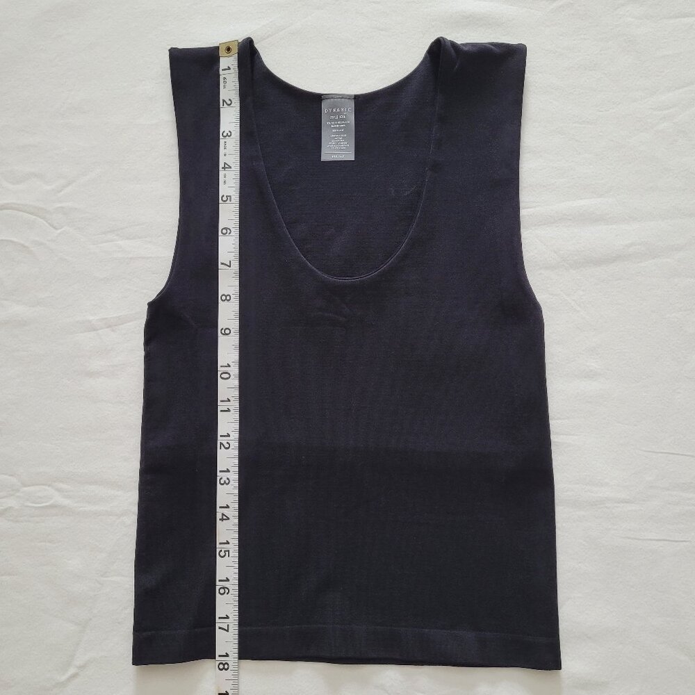 Dynamic Seamless Tank Top Deep Scoop Neck Black Onesize Athletic Athleisure - Picture 3 of 7